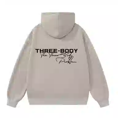 三体 问题系列 简约基础款字母印花宽松大码美式复古高街潮牌时尚百搭连帽休闲套头学生多巴胺纯色日常通勤长袖卫衣 男女同款