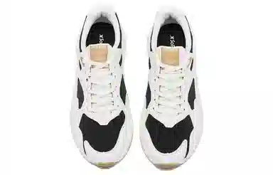 特步 合成革 革面 减震防滑耐磨 低帮 生活休闲鞋 男款 白黑