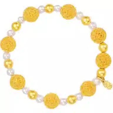 老凤祥 古法花丝 足金 按克计价 黄金手串 女款