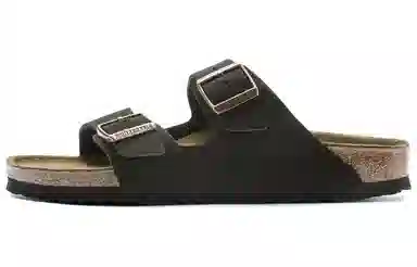 Birkenstock Mocha Suede Double Buckle Slides