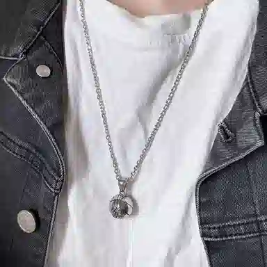 若觅 篮球 钛钢 项链 吊坠 男款