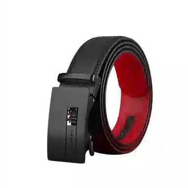 稻草人 自动扣腰带青年百搭时尚简约休闲十二生肖红色 皮带 男款