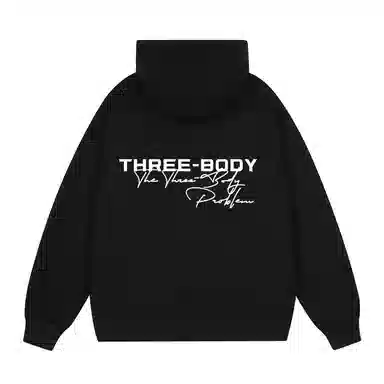 三体 问题系列 简约基础款字母印花宽松大码美式复古高街潮牌时尚百搭连帽休闲套头学生多巴胺纯色日常通勤长袖卫衣 男女同款