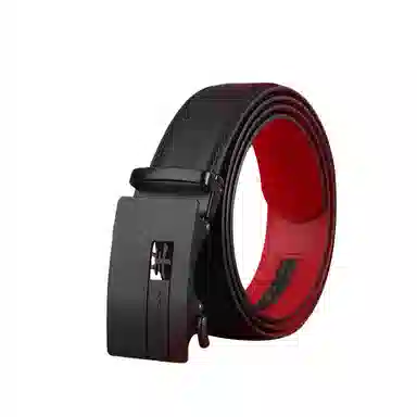 稻草人 自动扣腰带青年百搭时尚简约休闲十二生肖红色 皮带 男款