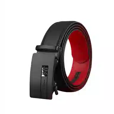 稻草人 自动扣腰带青年百搭时尚简约休闲十二生肖红色 皮带 男款