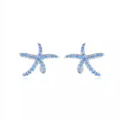 韵系 夏日海滩海星 铜镀金 耳钉 女款