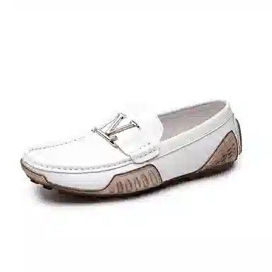 季公羊 牛剖层革 潮流英伦软底休闲 豆豆鞋 男款