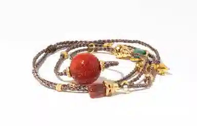 心若莲华 新中式 回纹雕刻 配饰 南红 玉石项链 女款