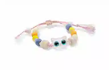 牧言 国潮复古新中式简约小众设计高级感 立体极光猫头编织绳手饰 合金 幻彩猫咪手链 男女同款情侣款