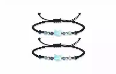 牧言 国潮复古新中式简约小众设计高级感 立体极光猫头编织绳手饰 合金 幻彩猫咪手链 男女同款情侣款