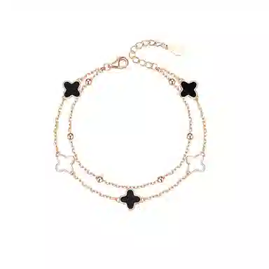 聆听花开 金色四叶草轻奢小众设计高级感 气质精致高颜值仙女仙气性可调节 铜 手链 女款