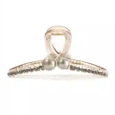 如花梦 气质 高级感咖色圆珠大号 后脑勺盘发鲨鱼夹 发夹 女款