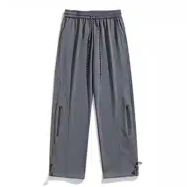 美式复古机能风街头户外山系简约百搭中腰宽松直筒垂感学院做旧水洗弹力柔软不硬休闲裤 男女同款