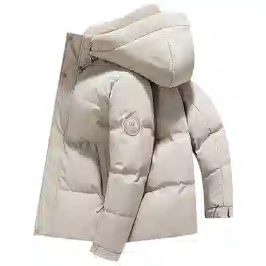 鸭鸭 石墨烯蓄热纯色韩版休闲百搭防寒保暖短款连帽羽绒服 男款