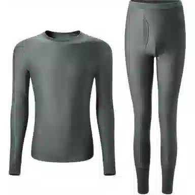 蕉下 简约纯色亲肤透气保暖套装 男款