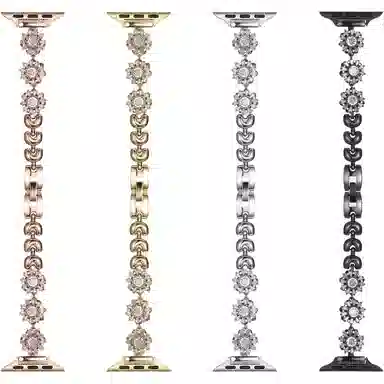 倍维奇 编织材质 表带 适用苹果手表时来运转雪花皓石适用表带苹果手表金属高级女