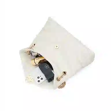 Pierre Cardin Quilted Chain Shoulder Bag Black/White