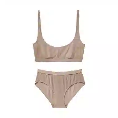 桑罗 纯色无钢圈背心式透气瑜伽女内衣裤套装