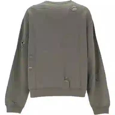 Acne Studios Letter Print Distressed Crewneck Sweatshirt