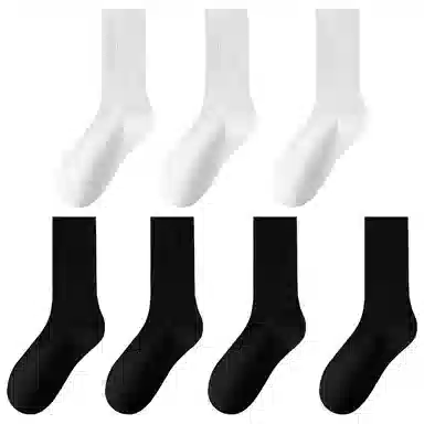 莫代尔 纯色简约透气耐穿袜高弹力堆堆袜减龄无痕透气舒适裸感亲肤柔软吸湿排汗中筒袜 女款 组合装