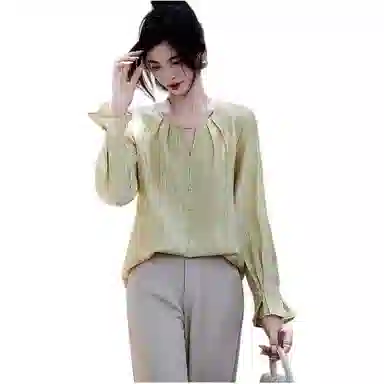 【dme】 法式设计感镂空百搭长袖衬衫 女款 鹅黄