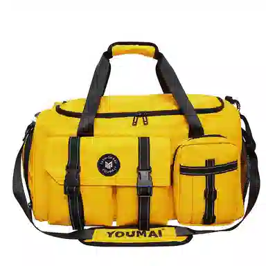 醇龙 中性风休闲简约多功能旅游时尚百搭 尼龙 旅行包 男女同款情侣款 黑/粉/卡其/青绿/黄/军绿