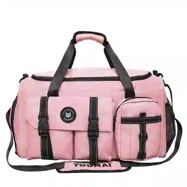 醇龙 中性风休闲简约多功能旅游时尚百搭 尼龙 旅行包 男女同款情侣款 黑/粉/卡其/青绿/黄/军绿