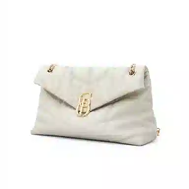 Pierre Cardin Quilted Chain Shoulder Bag Black/White