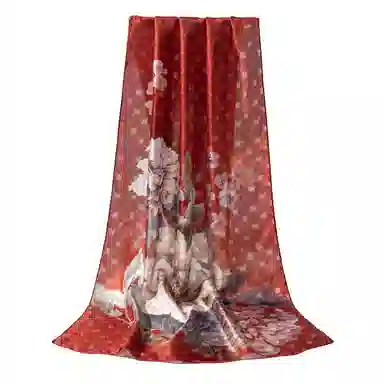 上海故事 桑波缎提花喷绘长巾 桑蚕丝 丝巾 女款 馥锦韶华