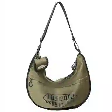 彤彤兔 小众日系休闲通勤 尼龙 单肩包 女款 黑色/绿色/浅灰色