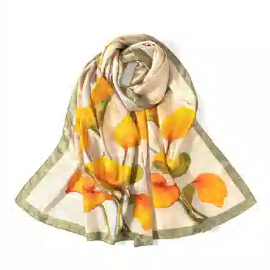 上海故事 桑波缎提花喷绘长巾 桑蚕丝 丝巾 女款 馥锦韶华