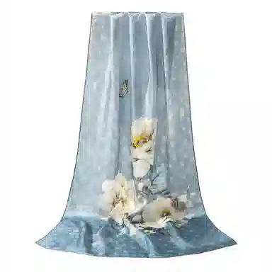 上海故事 桑波缎提花喷绘长巾 桑蚕丝 丝巾 女款 馥锦韶华