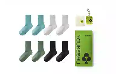 Youkeshu Sport Socks Mid-Crew 4-Pack