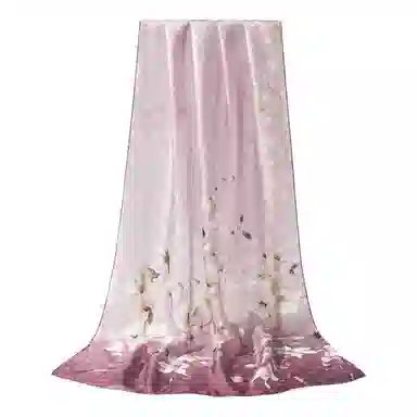 上海故事 桑波缎提花喷绘长巾 桑蚕丝 丝巾 女款 馥锦韶华