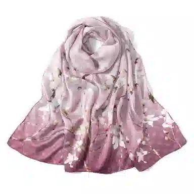 上海故事 桑波缎提花喷绘长巾 桑蚕丝 丝巾 女款 馥锦韶华