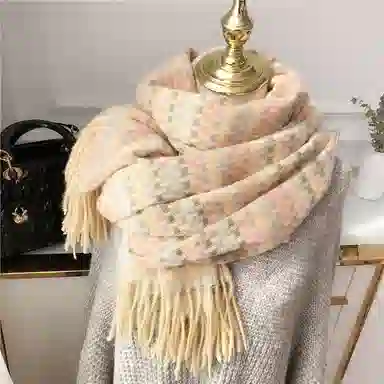 优幽兰 经典款加厚防风防寒保暖护脖休闲 绒线围巾 女款 礼盒装