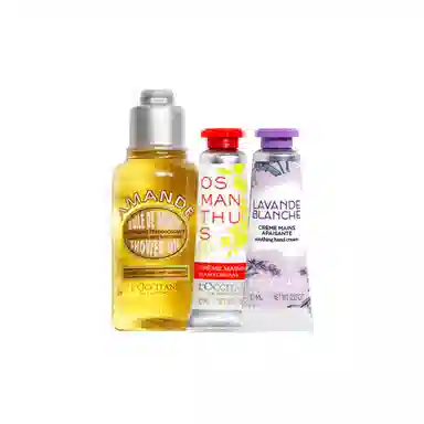 欧舒丹 甜扁桃沐浴油香氛手霜体验装 卸防晒紧致肌肤小样套装旅行便携 保湿滋润