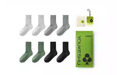 Youkeshu Sport Socks Mid-Crew 4-Pack