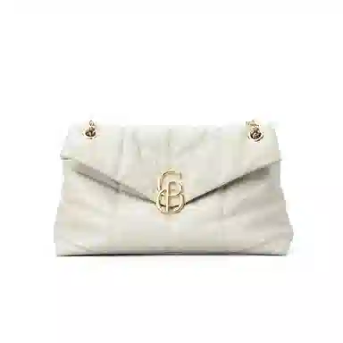 Pierre Cardin Quilted Chain Shoulder Bag Black/White