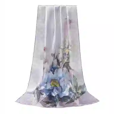 上海故事 桑波缎提花喷绘长巾 桑蚕丝 丝巾 女款 馥锦韶华