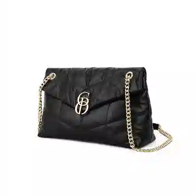 Pierre Cardin Quilted Chain Shoulder Bag Black/White