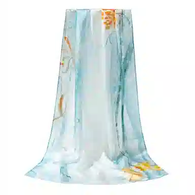 上海故事 桑波缎提花喷绘长巾 桑蚕丝 丝巾 女款 馥锦韶华