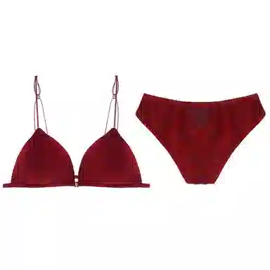 内在密码 文胸系列 纯色前扣式三角杯比基尼文胸内衣裤套装 女款