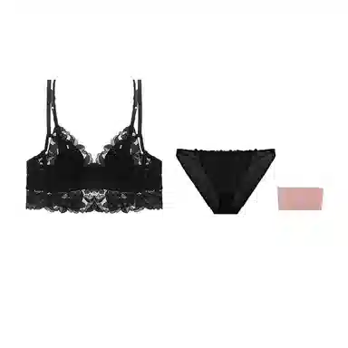 内在密码 红色内衣女大胸显小性感本命年蕾丝内裤结婚新娘套装内衣裤套装 女款 礼盒装