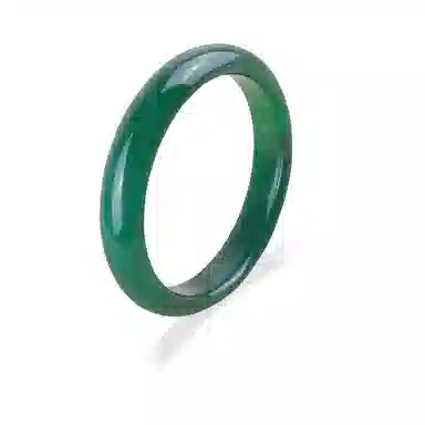 重庆金店 满绿新中式国潮美人镯温婉气质小众古风汉服旗袍优雅复古清冷感叠戴镯细腻显白 琉璃 玉石手镯 男女同款情侣款