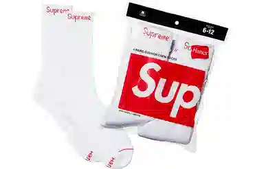 Supreme Hanes Crew Socks (4 Pack) White 4