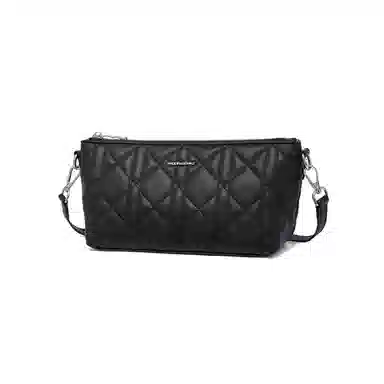 红蜻蜓 经典休闲简约日常通勤时尚百搭 牛剖层皮革拼超纤维合成革 单肩斜挎包 女款 饼干杏/极夜黑