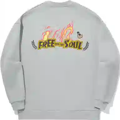 中国李宁 字母印花圆领舒适透气宽松卫衣 男女同款 月表灰