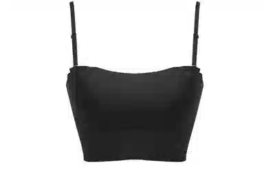 多情猫 纯色吊带背心无痕文胸 黑色