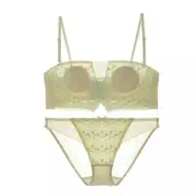 内在密码 超薄无肩带内衣大胸显小防滑隐形美背抹胸聚拢文胸套装